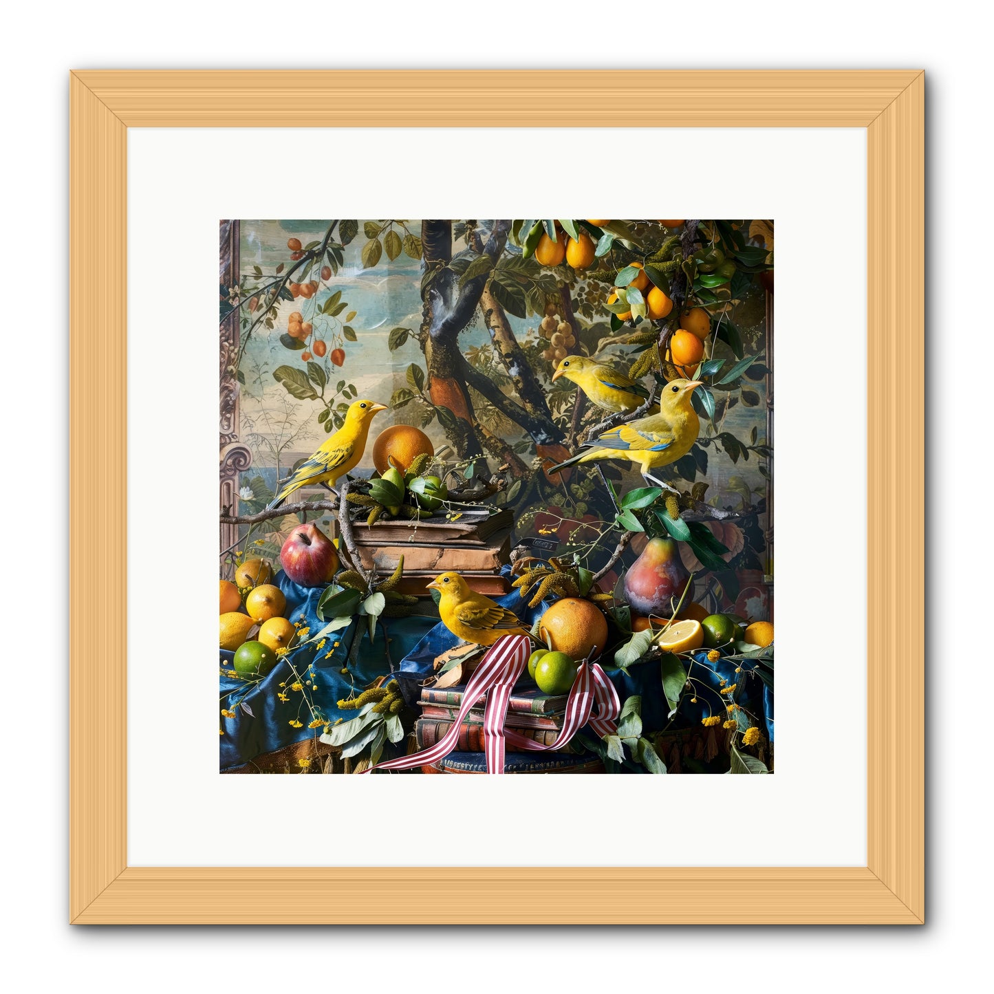Citrine Feathered Sonnets -- Framed Print - Natural 12x12
