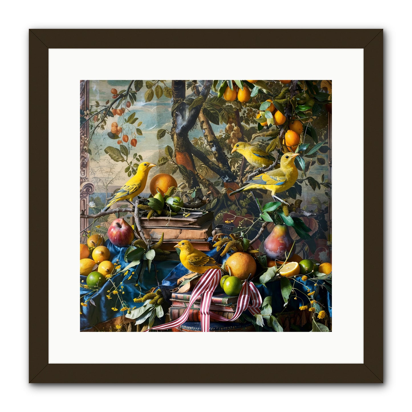 Citrine Feathered Sonnets -- Framed Print - Black 16x16