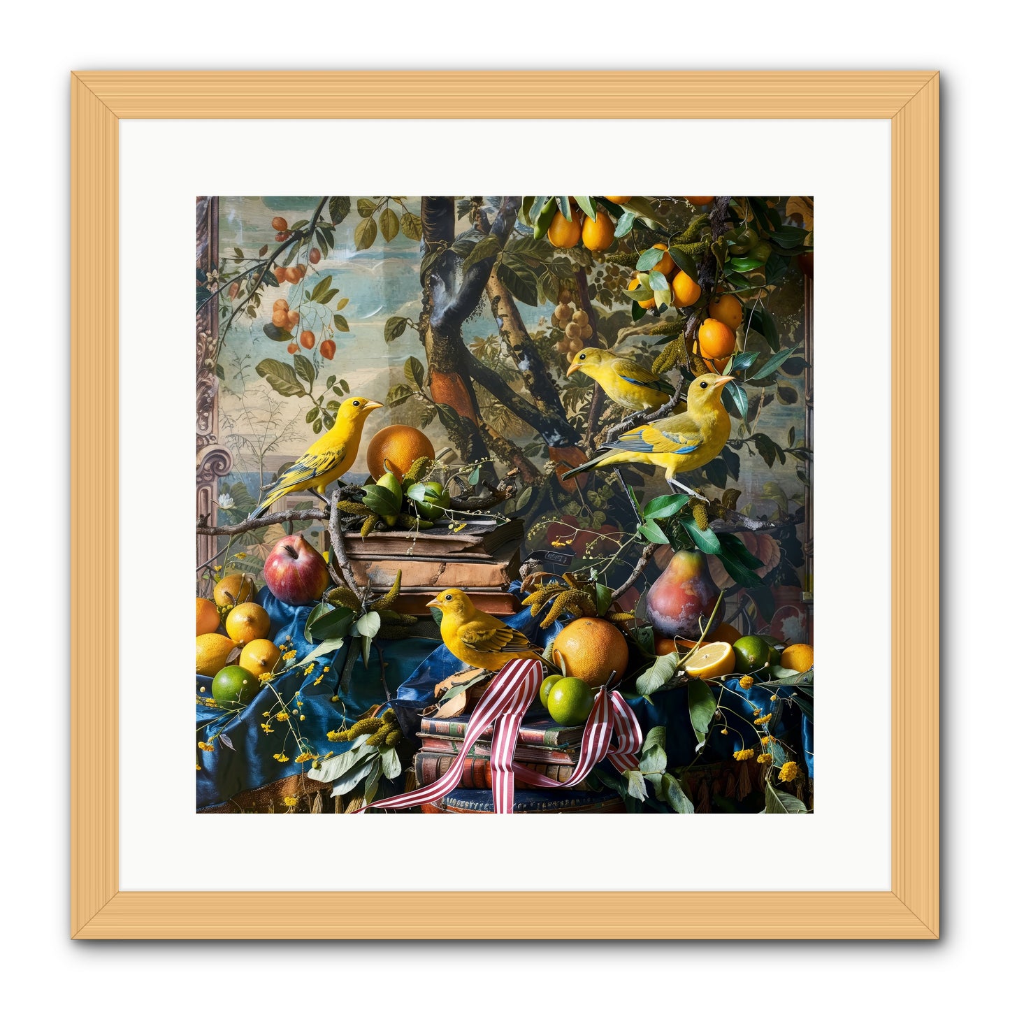 Citrine Feathered Sonnets -- Framed Print - Natural 16x16