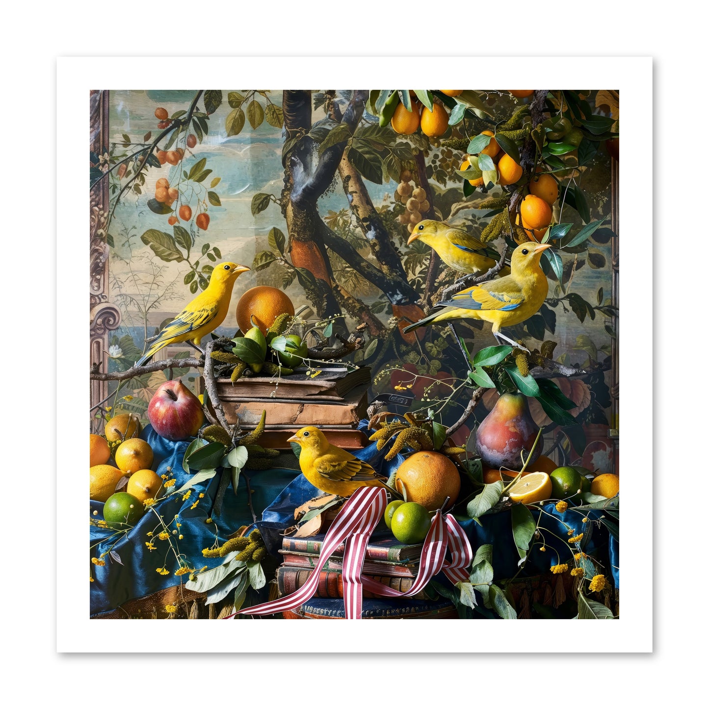 Citrine Feathered Sonnets -- Paper Print 16x16