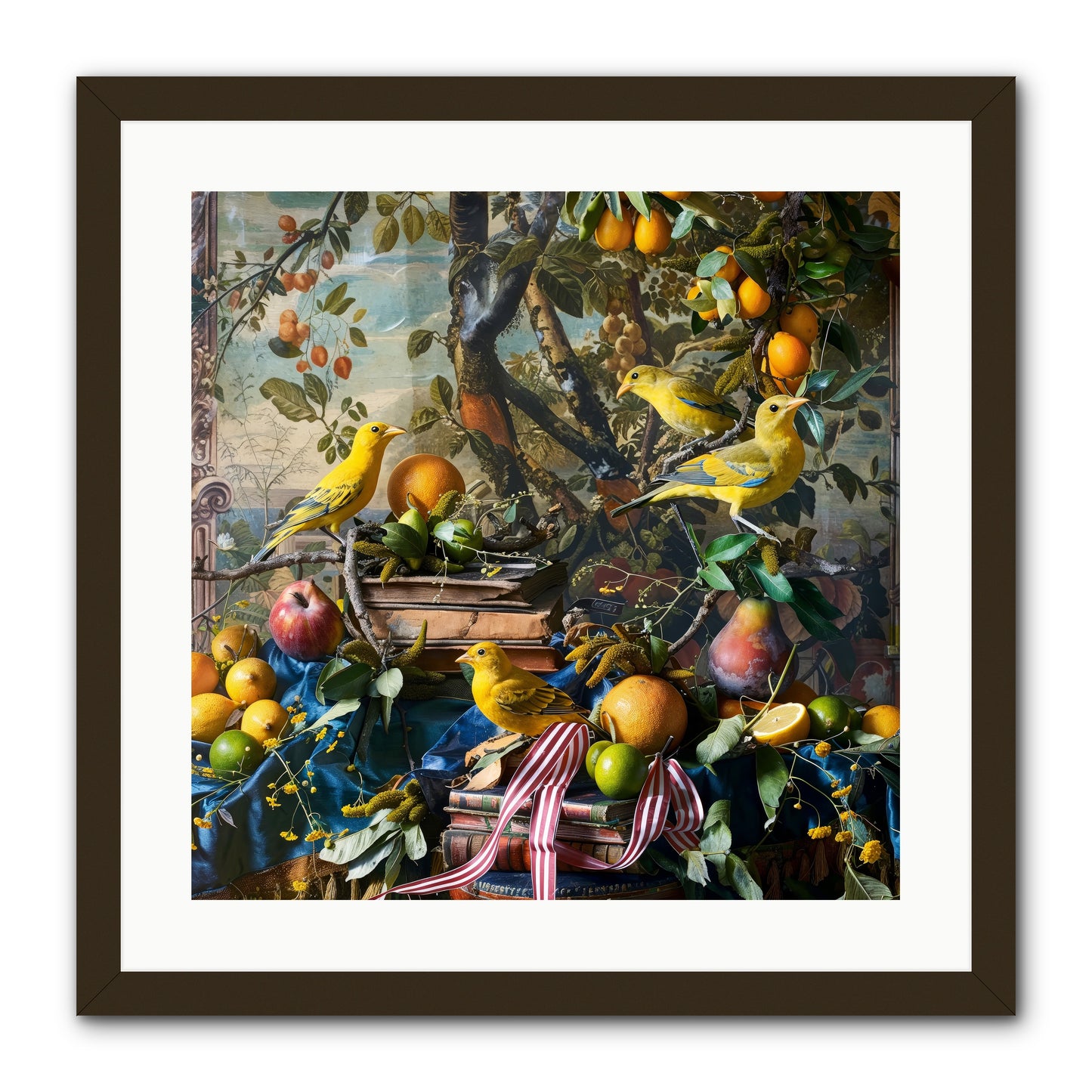 Citrine Feathered Sonnets -- Framed Print - Black 20x20