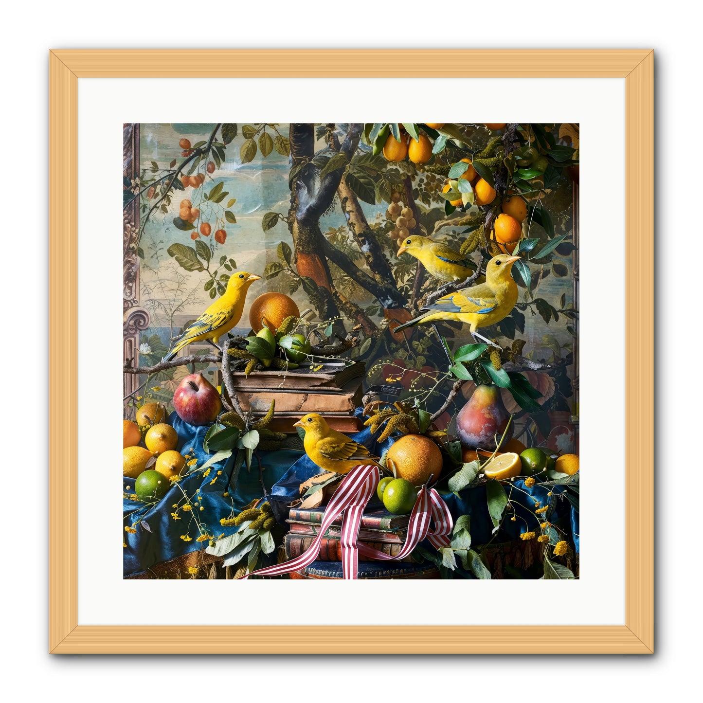 Citrine Feathered Sonnets -- Framed Print - Natural 20x20