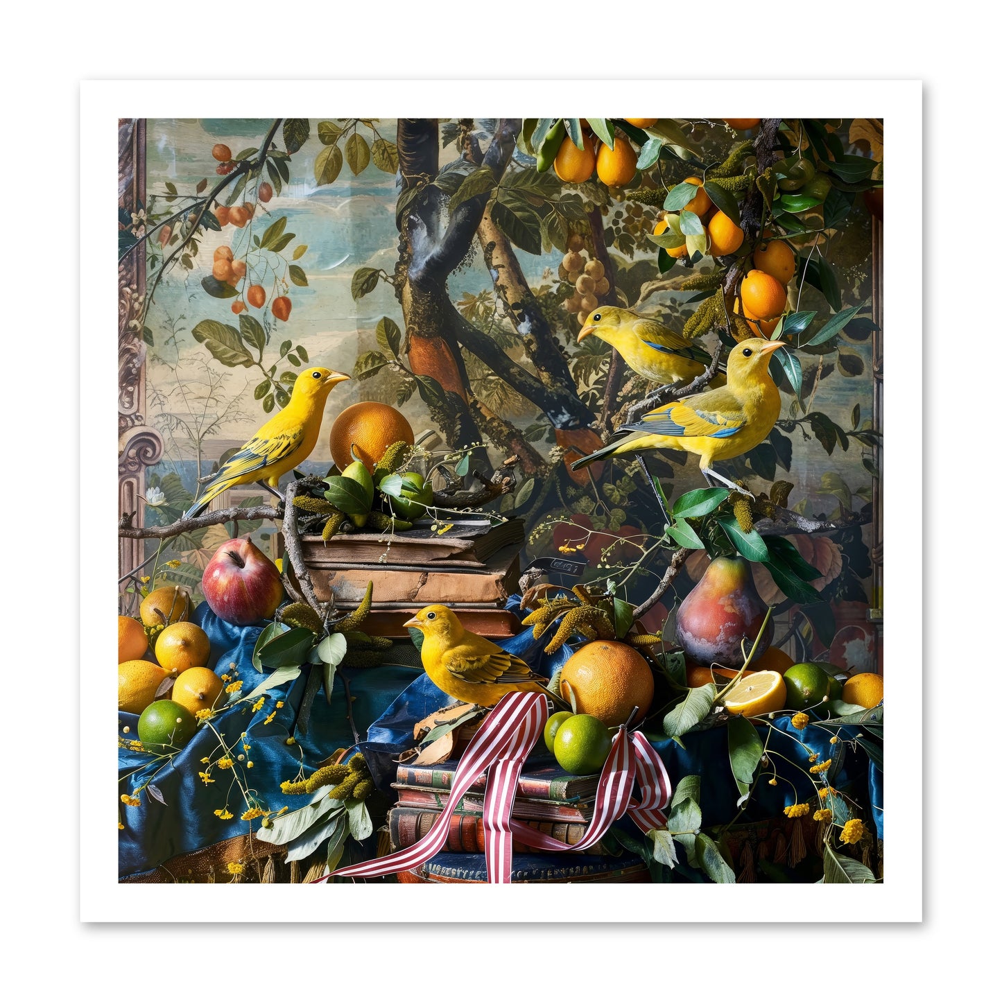 Citrine Feathered Sonnets -- Loose Canvas Print 20x20