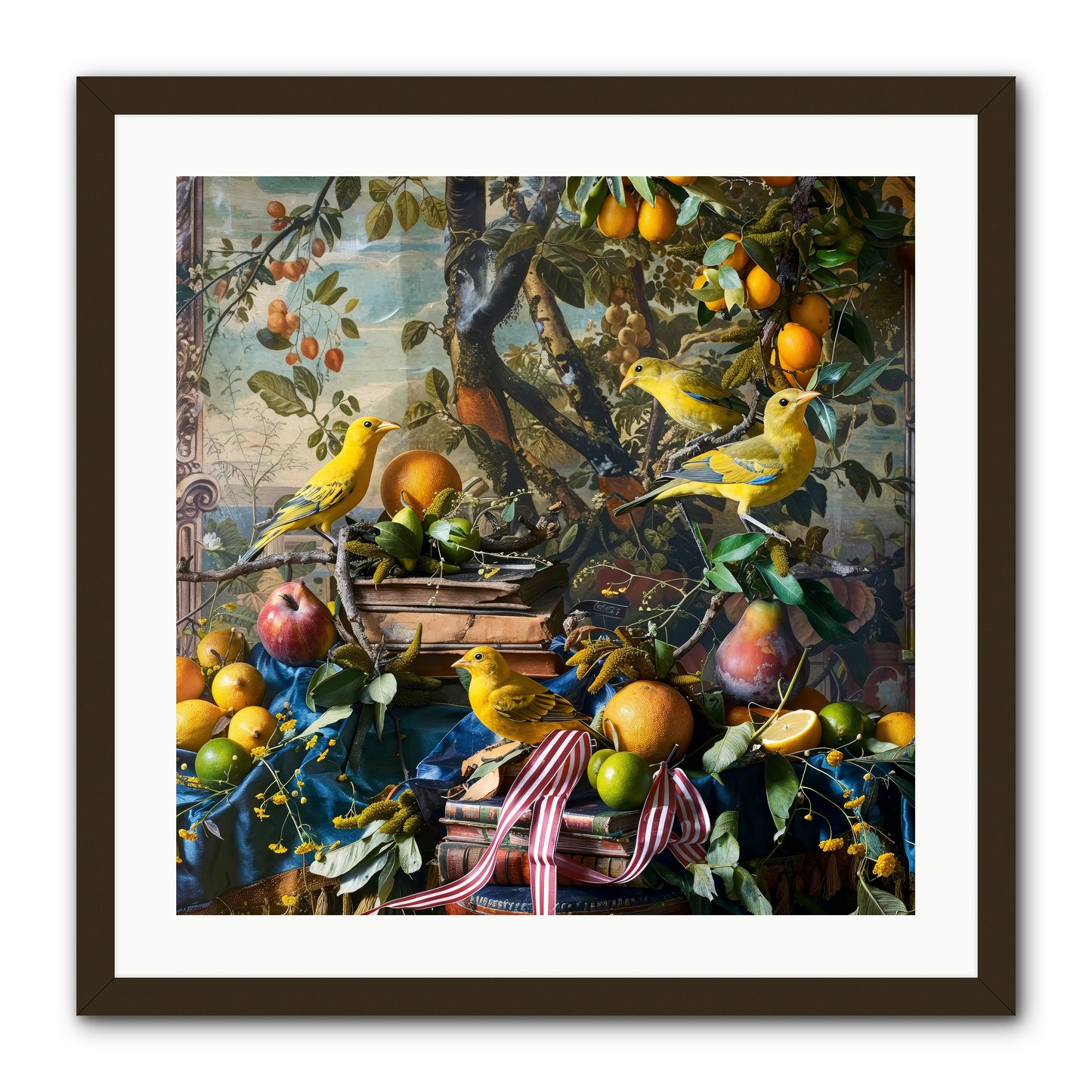 Citrine Feathered Sonnets -- Framed Print - Black 24x24