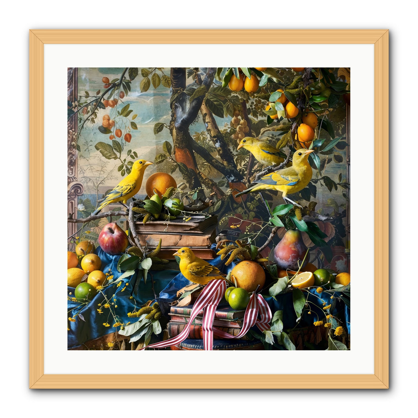 Citrine Feathered Sonnets -- Framed Print - Natural 24x24