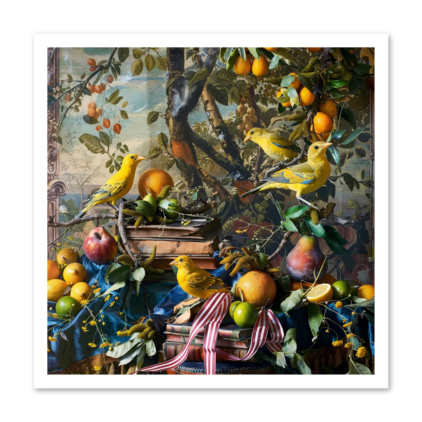 Citrine Feathered Sonnets -- Loose Canvas Print 24x24
