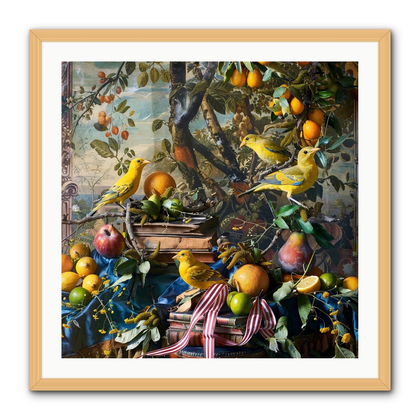 Citrine Feathered Sonnets -- Framed Print - Natural 30x30