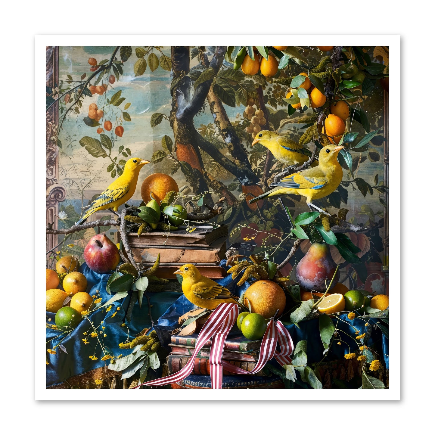 Citrine Feathered Sonnets -- Loose Canvas Print 30x30