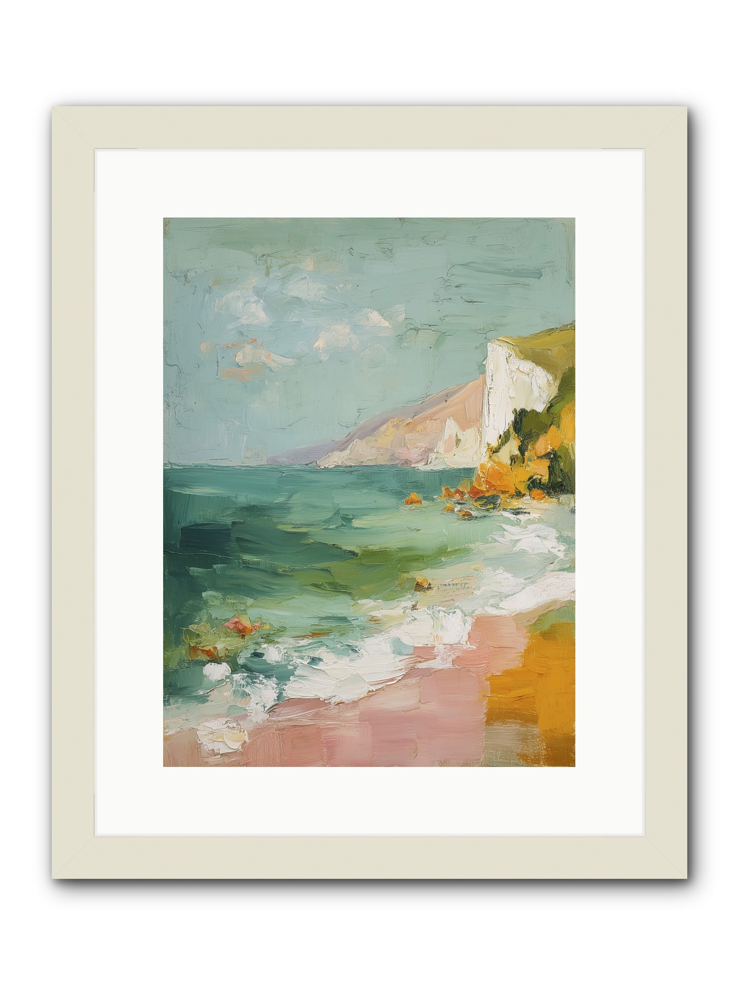Clouds Across Blue -- Framed Print - White 12x16