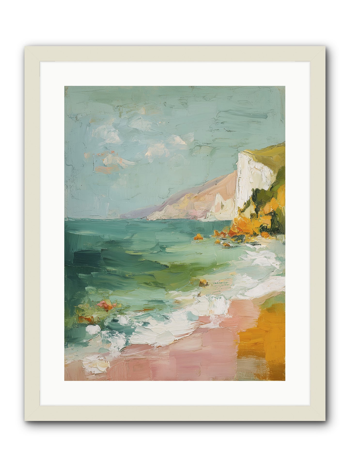 Clouds Across Blue -- Framed Print - White 18x24