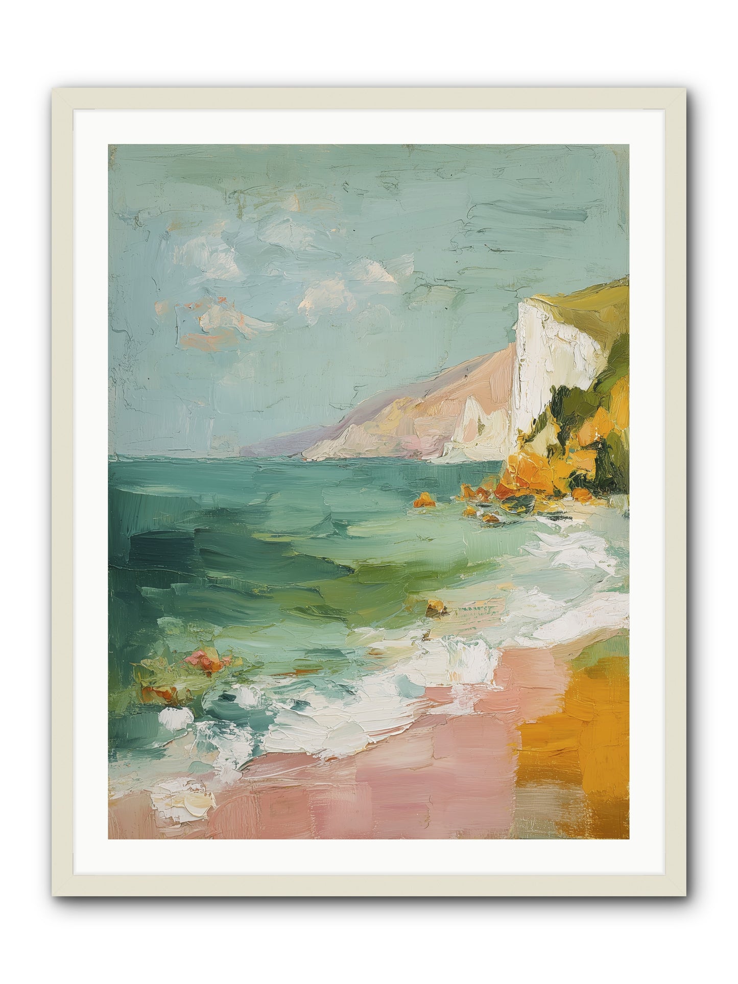 Clouds Across Blue -- Framed Print - White 30x40