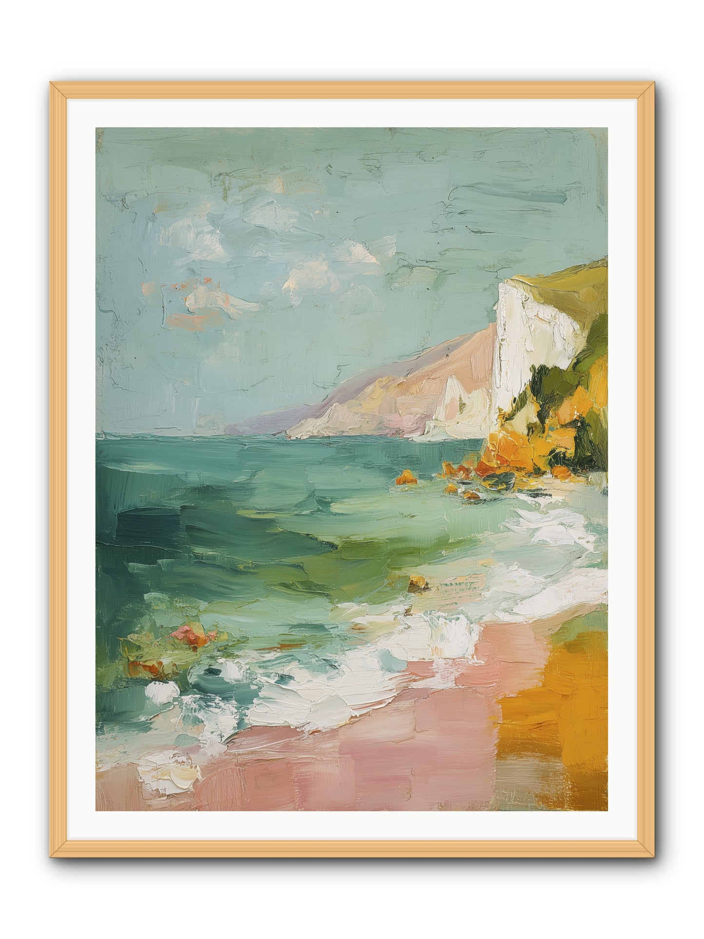 Clouds Across Blue -- Framed Print - Natural 36x48