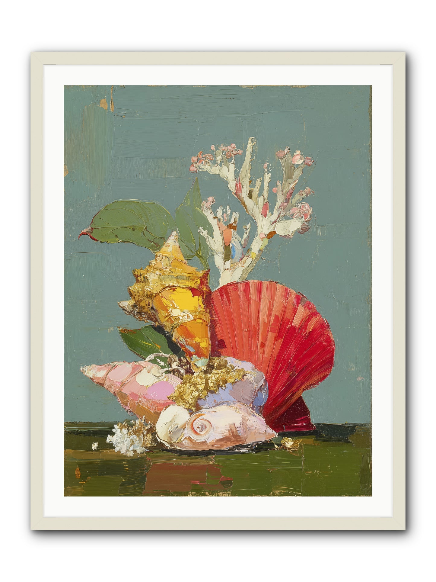 Coastal Archaeology -- Framed Print - White 30x40