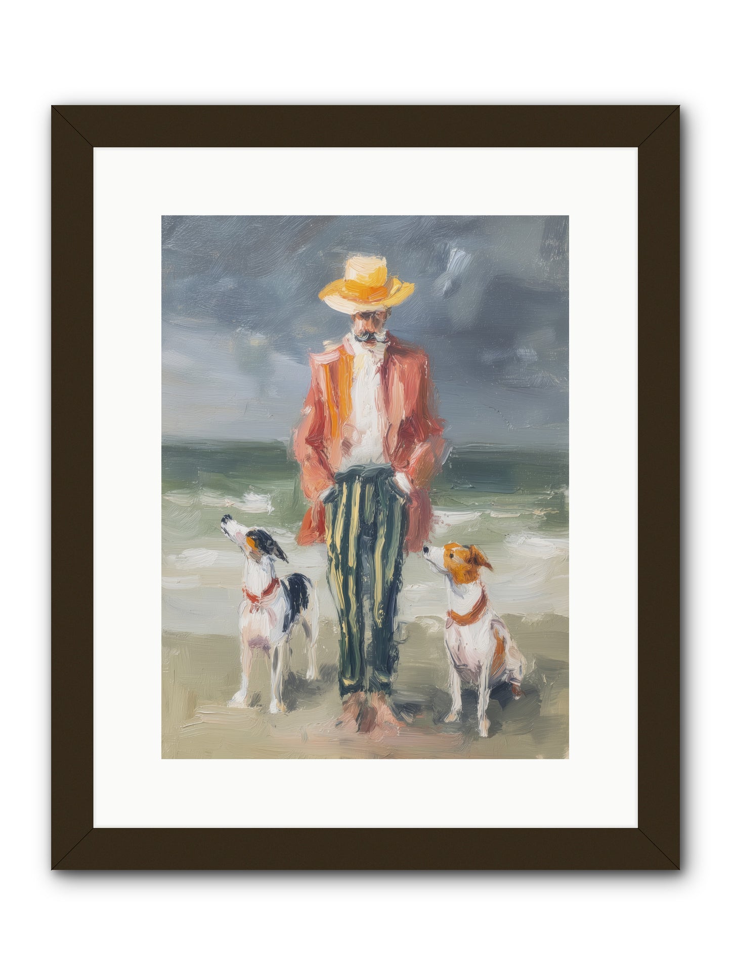 Coastal Canines -- Framed Print - Black 12x16