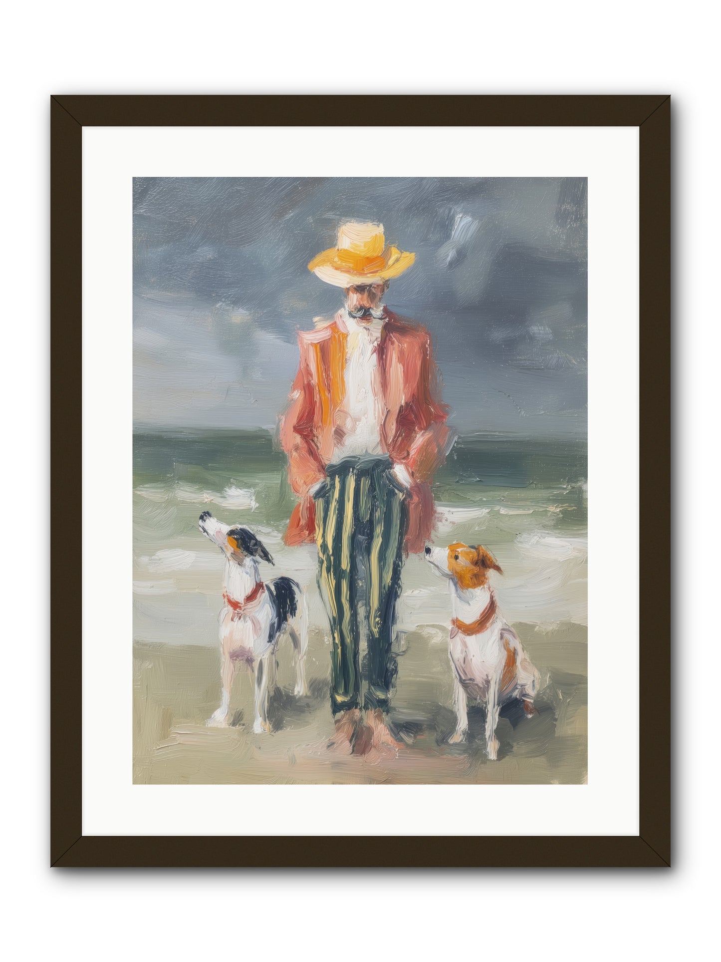 Coastal Canines -- Framed Print - Black 18x24