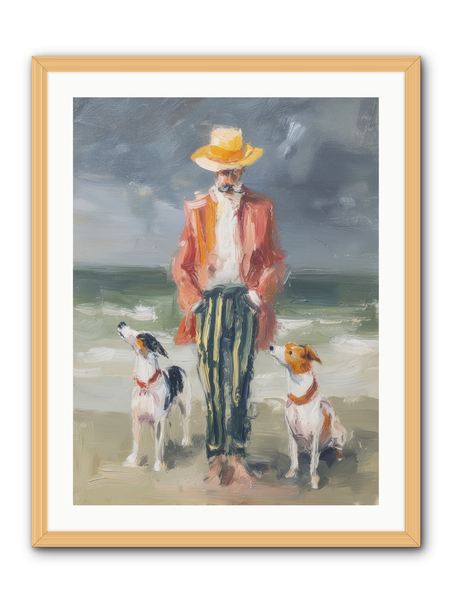 Coastal Canines -- Framed Print - Natural 24x32
