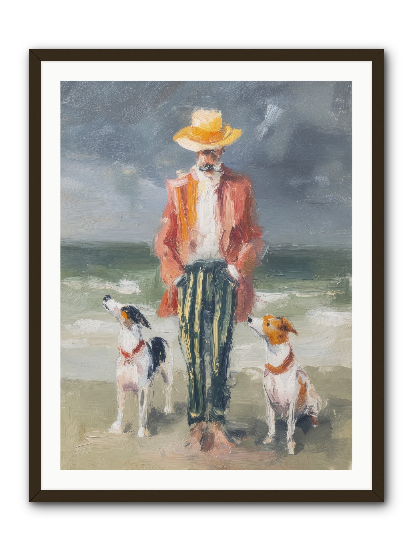 Coastal Canines -- Framed Print - Black 30x40