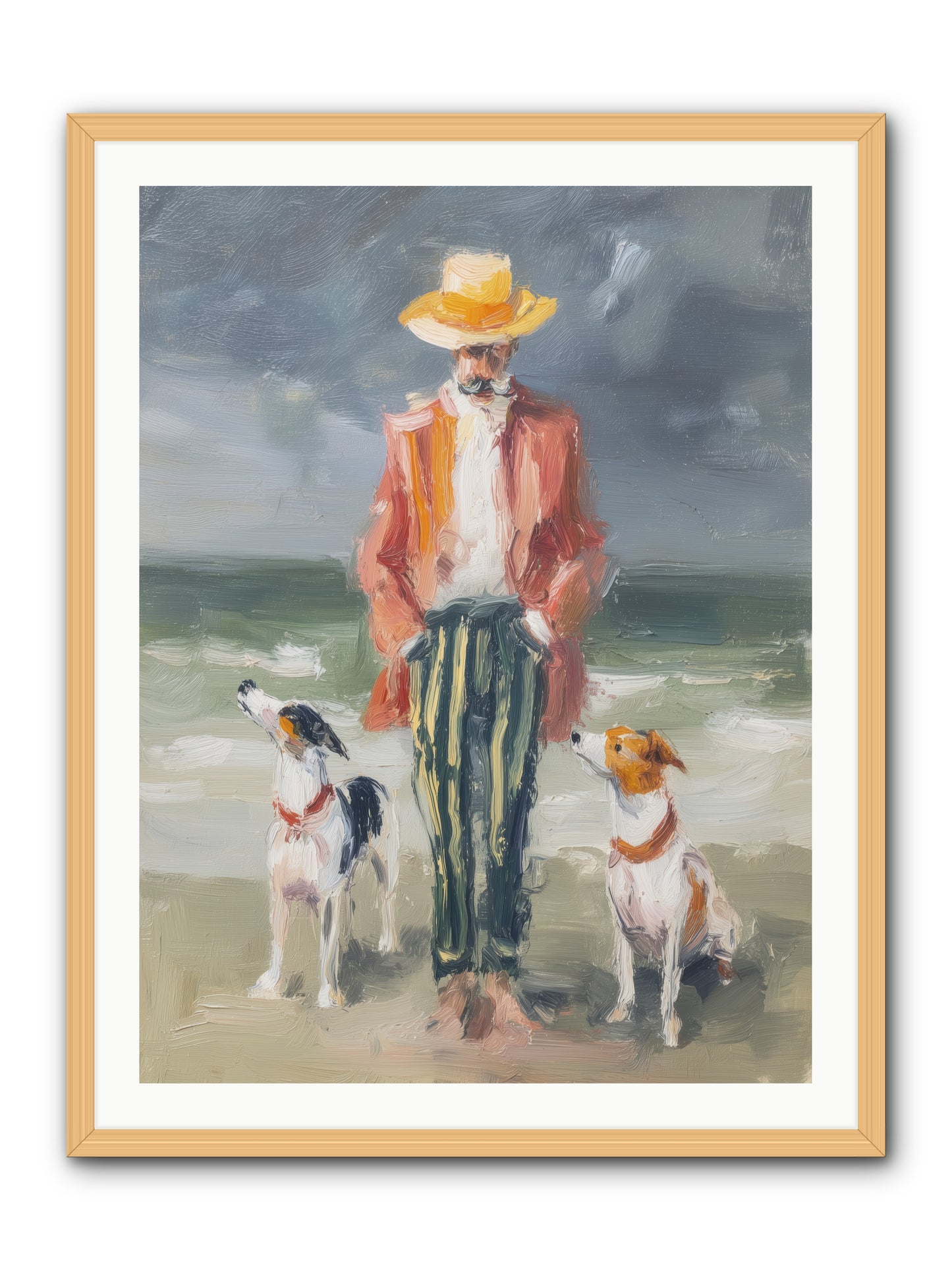 Coastal Canines -- Framed Print - Natural 30x40