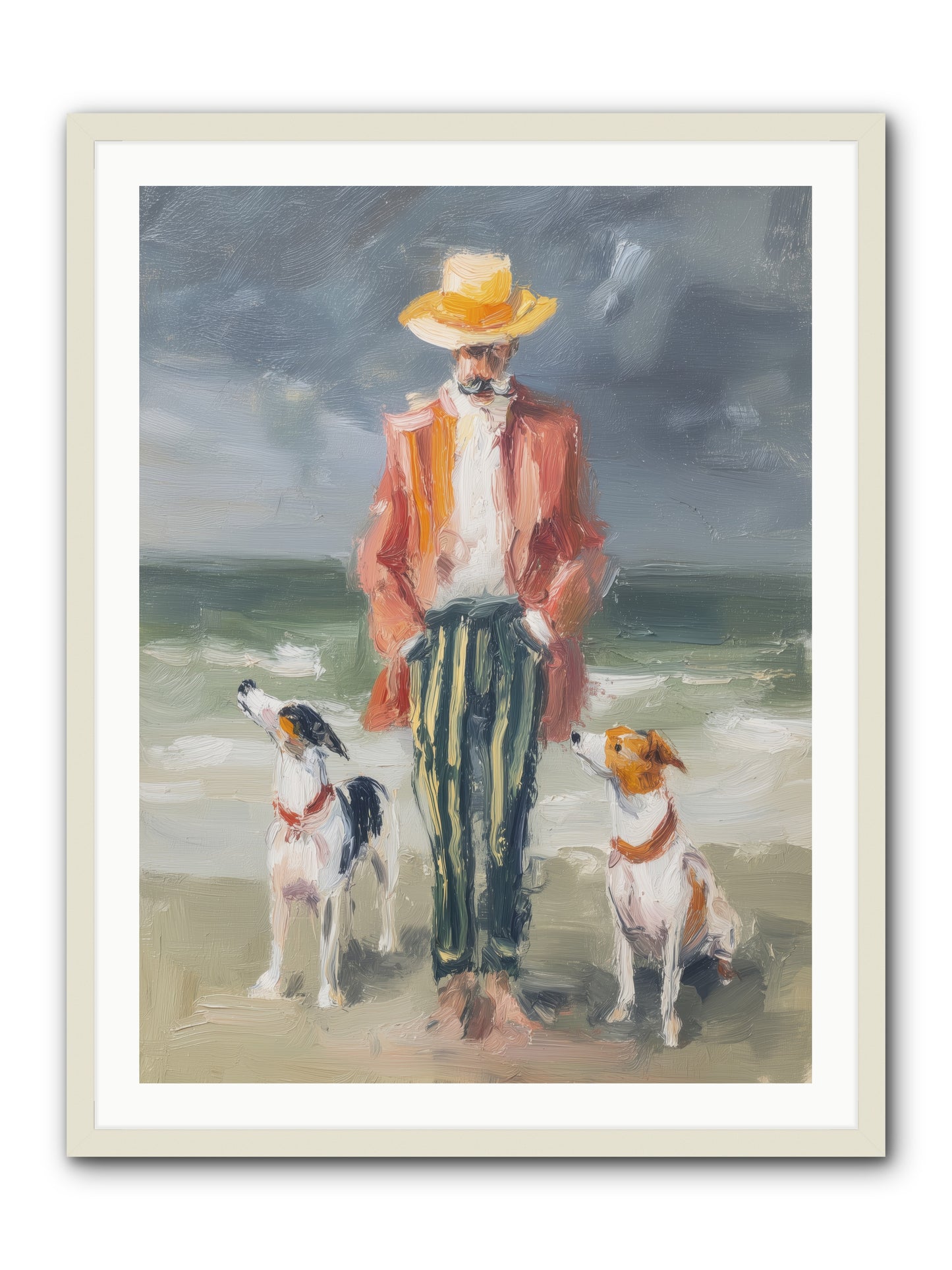 Coastal Canines -- Framed Print - White 30x40