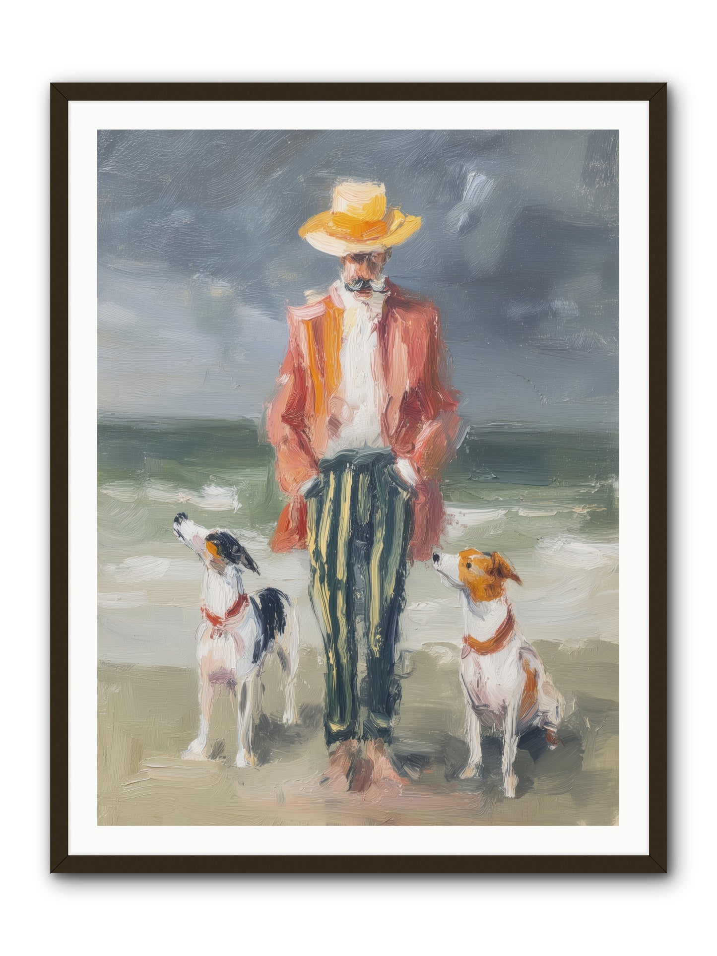 Coastal Canines -- Framed Print - Black 36x48