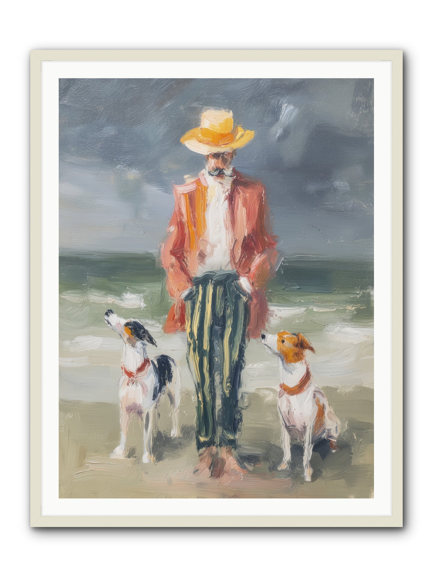 Coastal Canines -- Framed Print - White 36x48