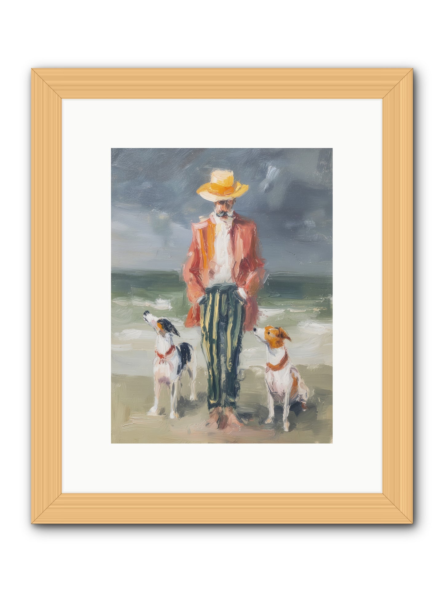 Coastal Canines -- Framed Print - Natural 9x12