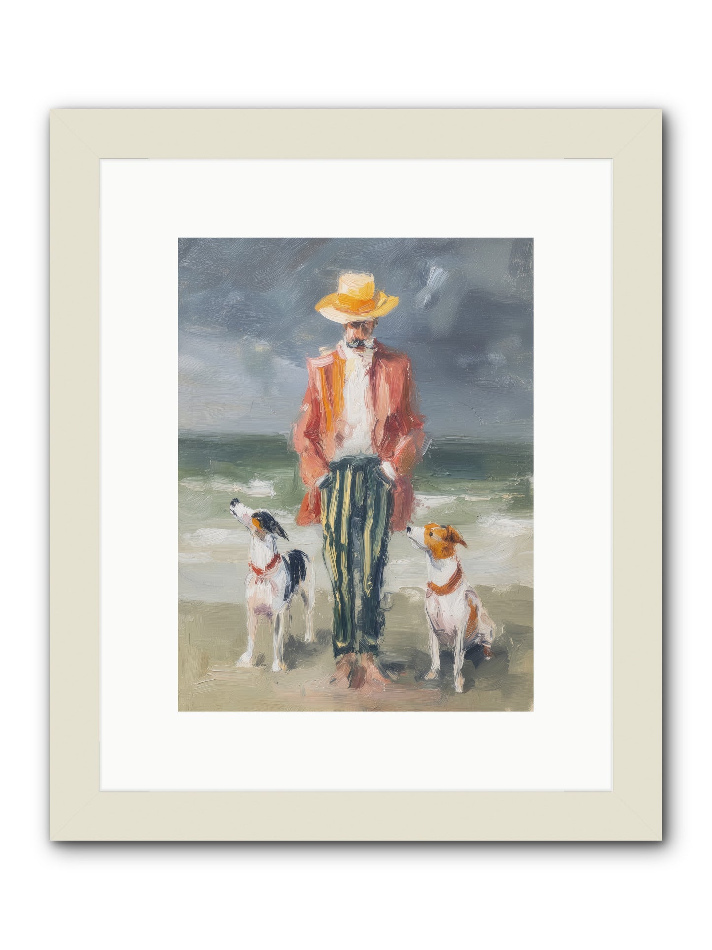 Coastal Canines -- Framed Print - White 9x12