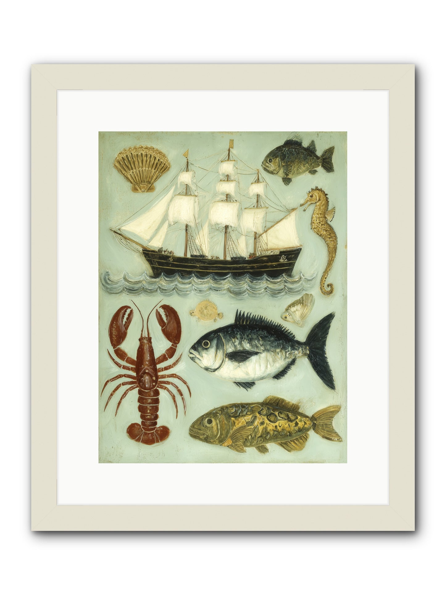 Coastal Chronicles -- Framed Print - White 12x16