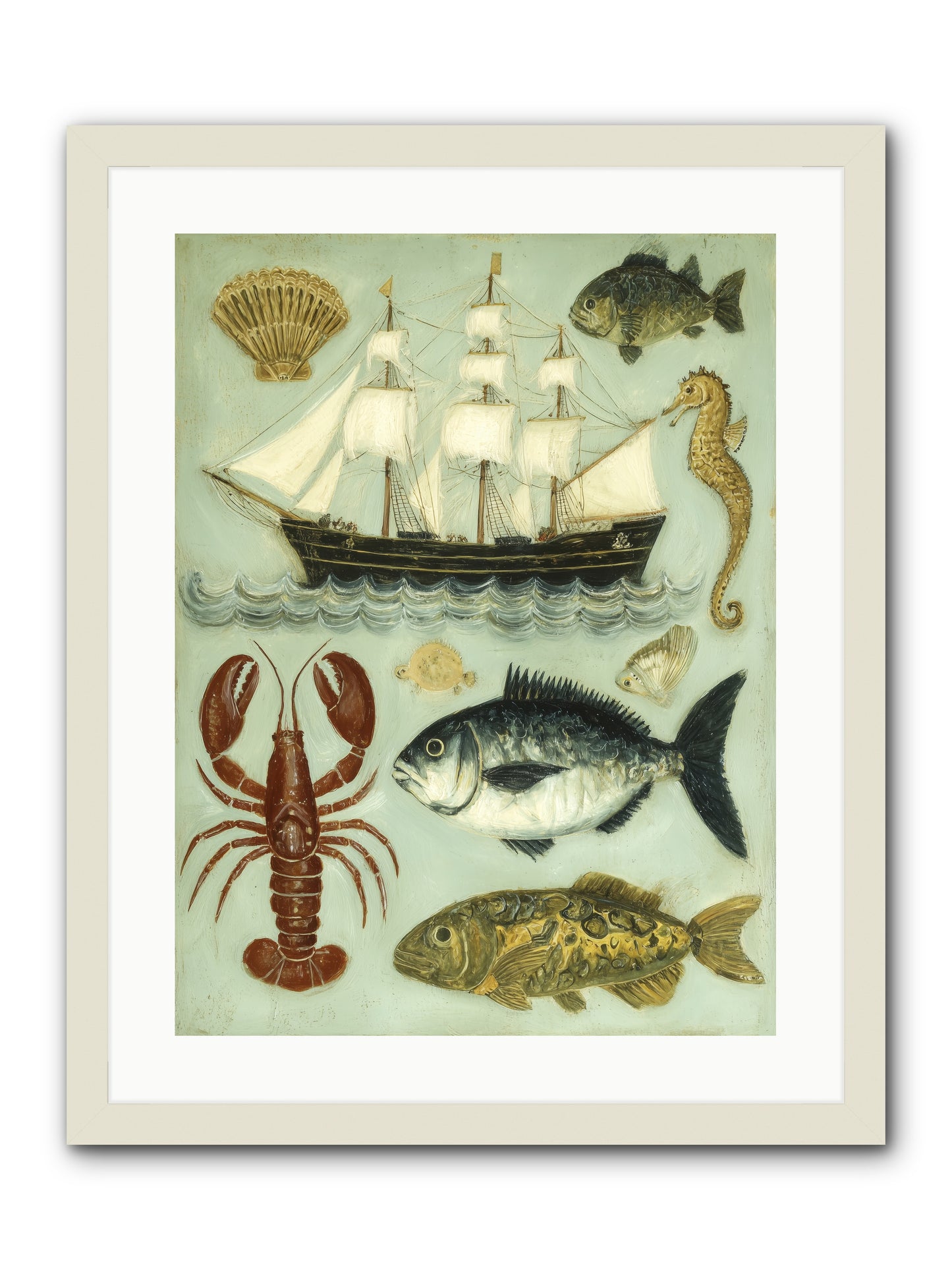 Coastal Chronicles -- Framed Print - White 18x24