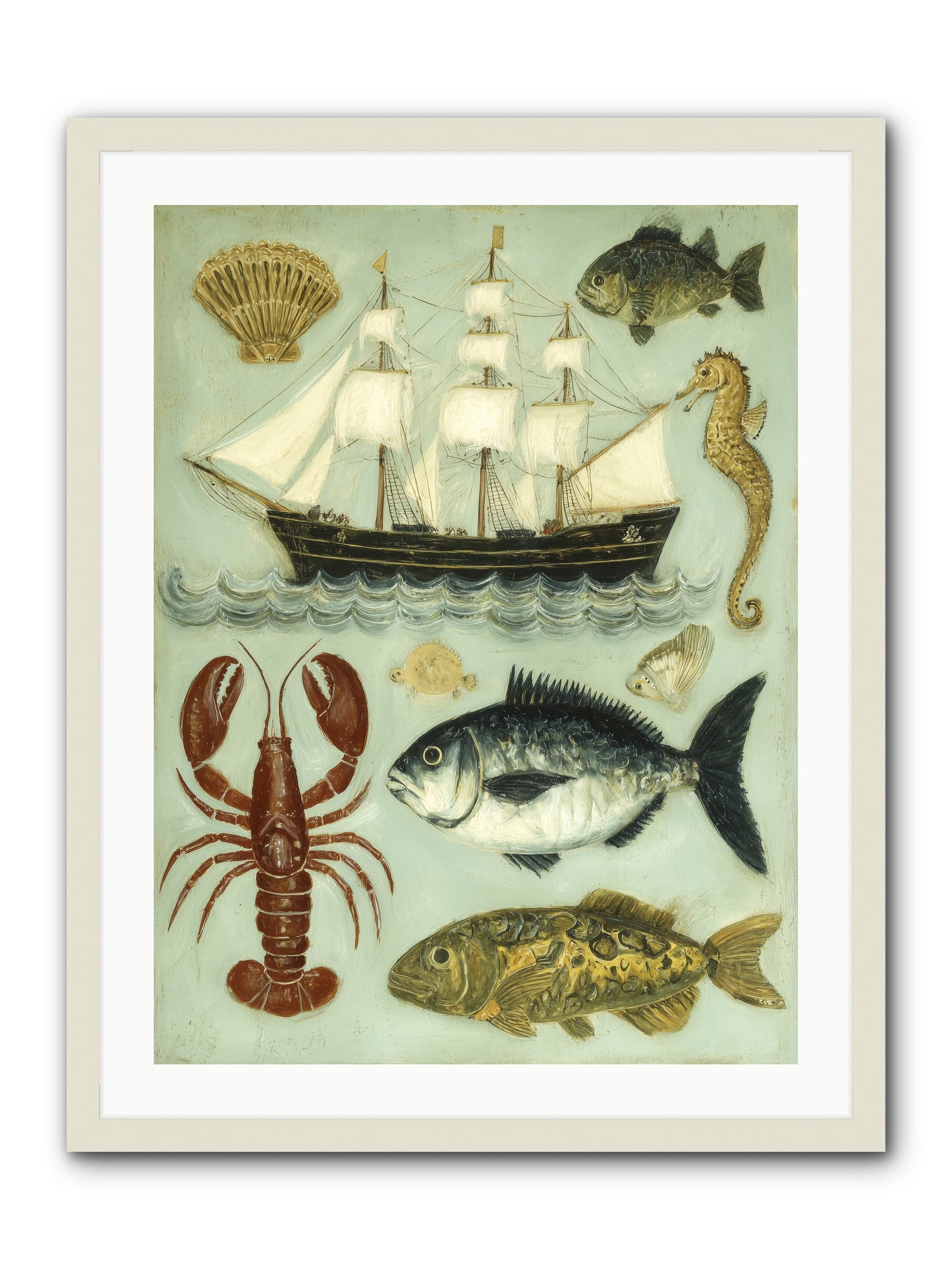 Coastal Chronicles -- Framed Print - White 24x32
