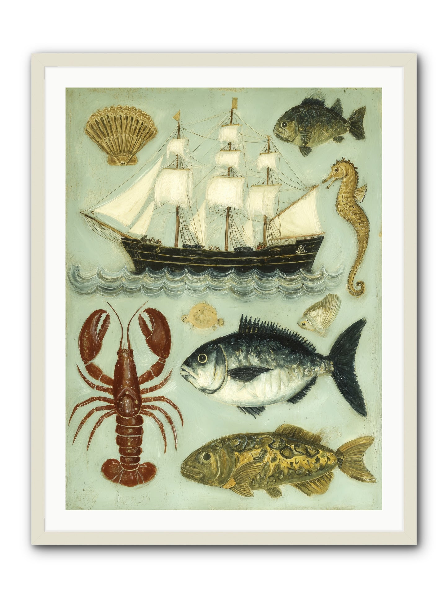 Coastal Chronicles -- Framed Print - White 30x40