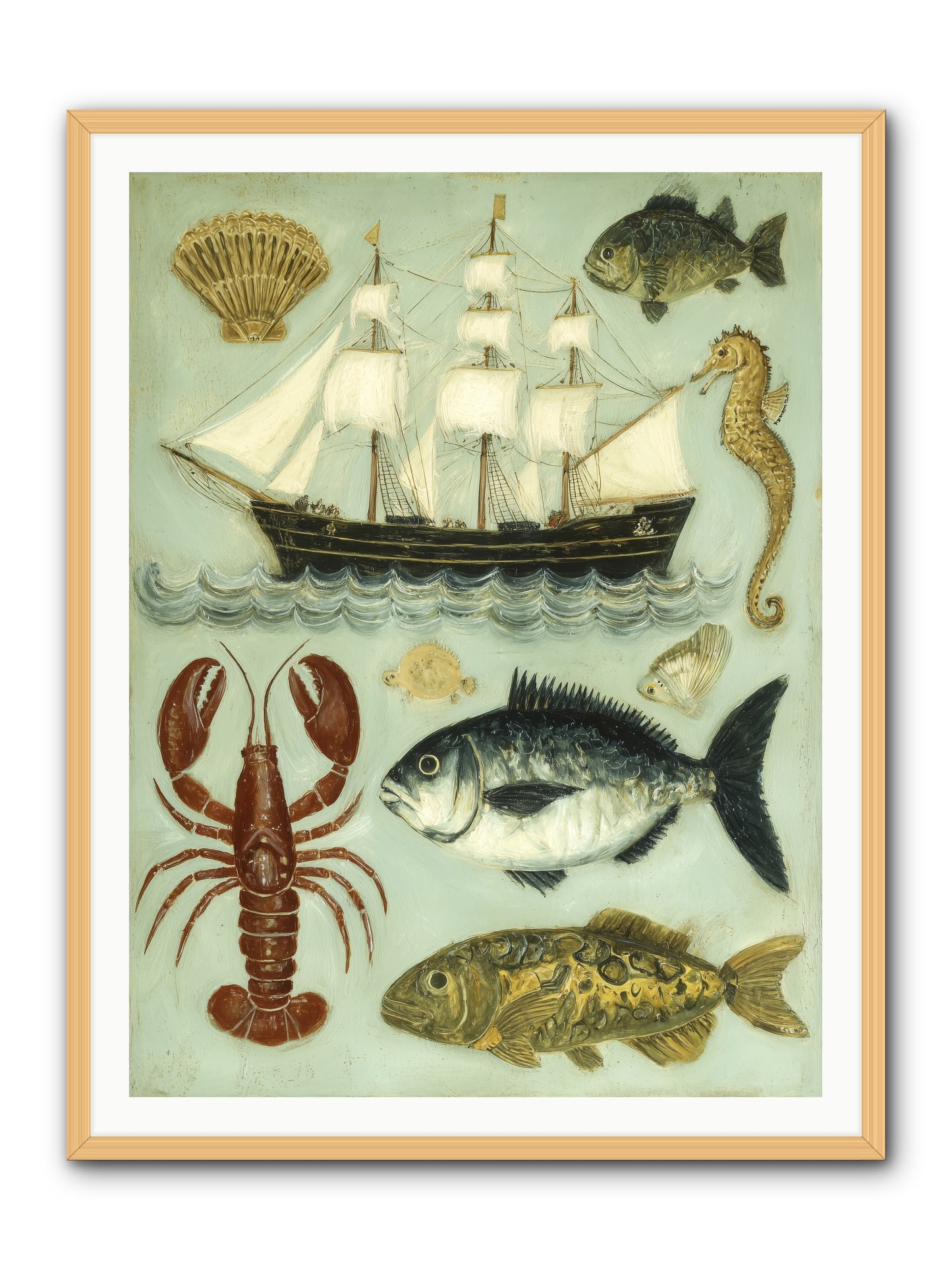 Coastal Chronicles -- Framed Print - Natural 36x48