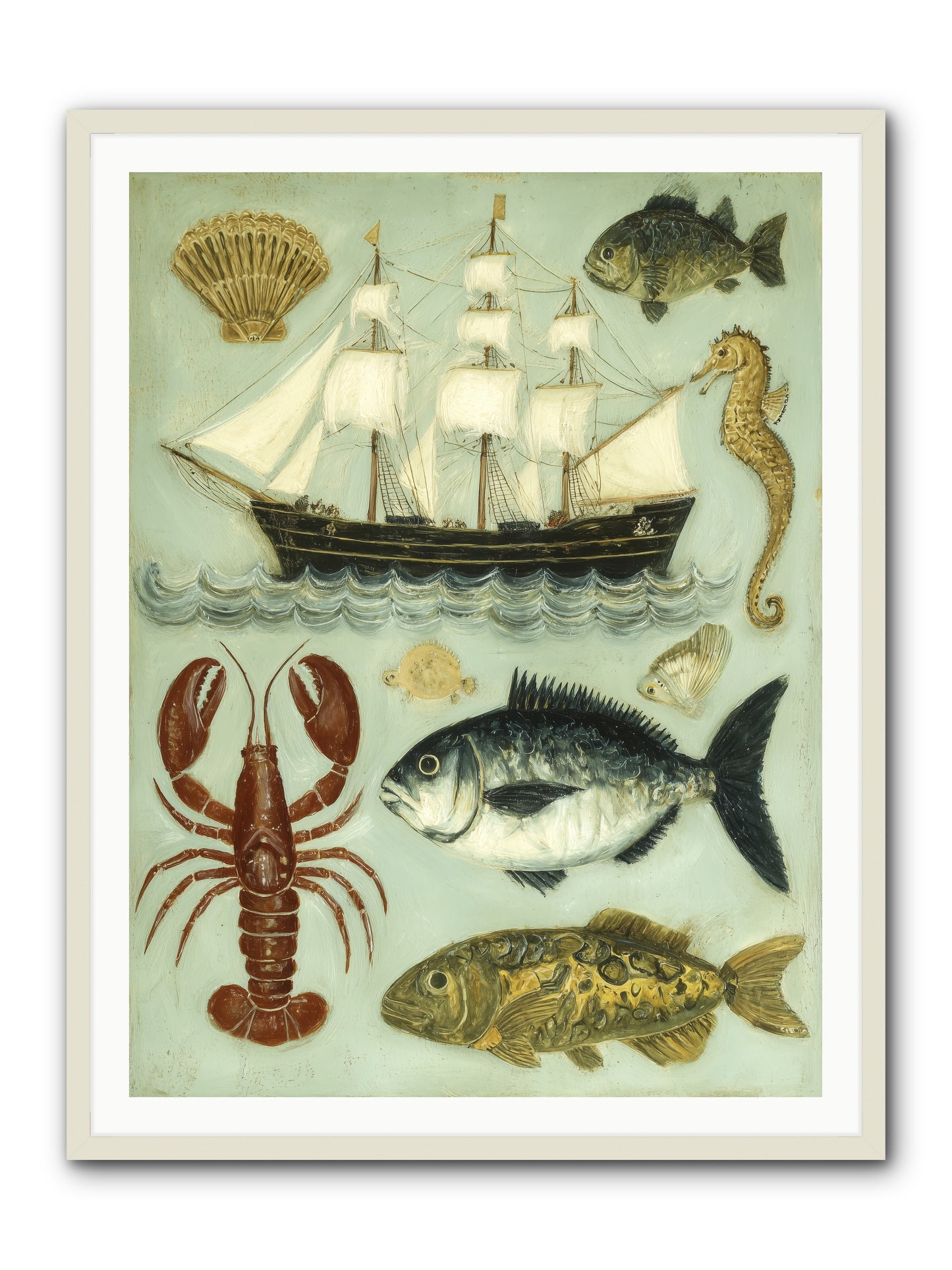 Coastal Chronicles -- Framed Print - White 36x48