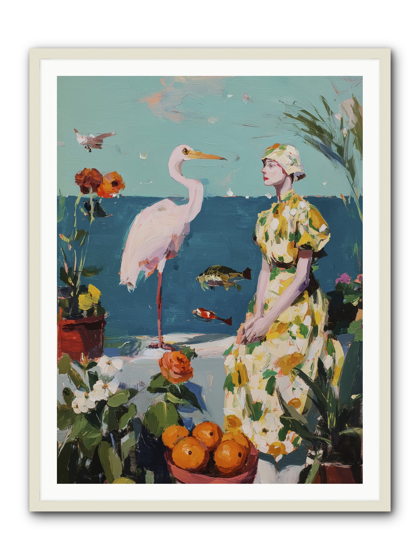 Coastal Etiquette -- Framed Print - White 36x48