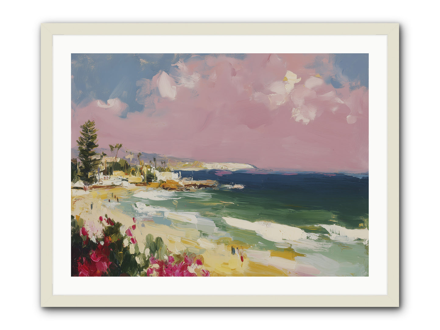 Coastal Wandering -- Framed Print - White 32x24