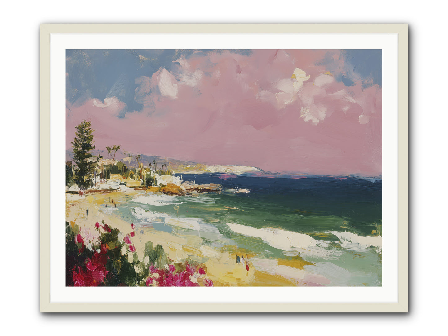 Coastal Wandering -- Framed Print - White 40x30