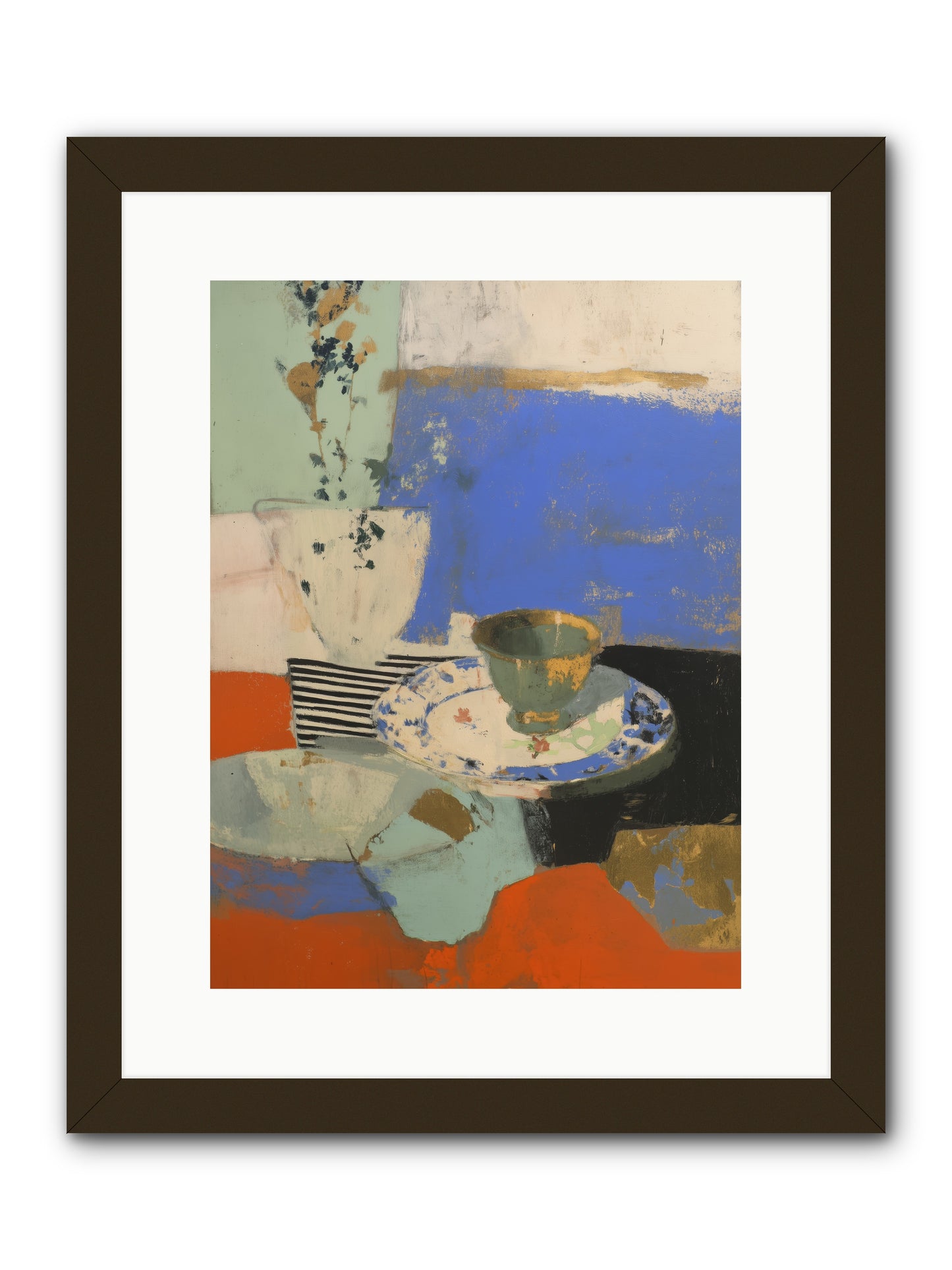 Cobalt Embers -- Framed Print - Black 12x16
