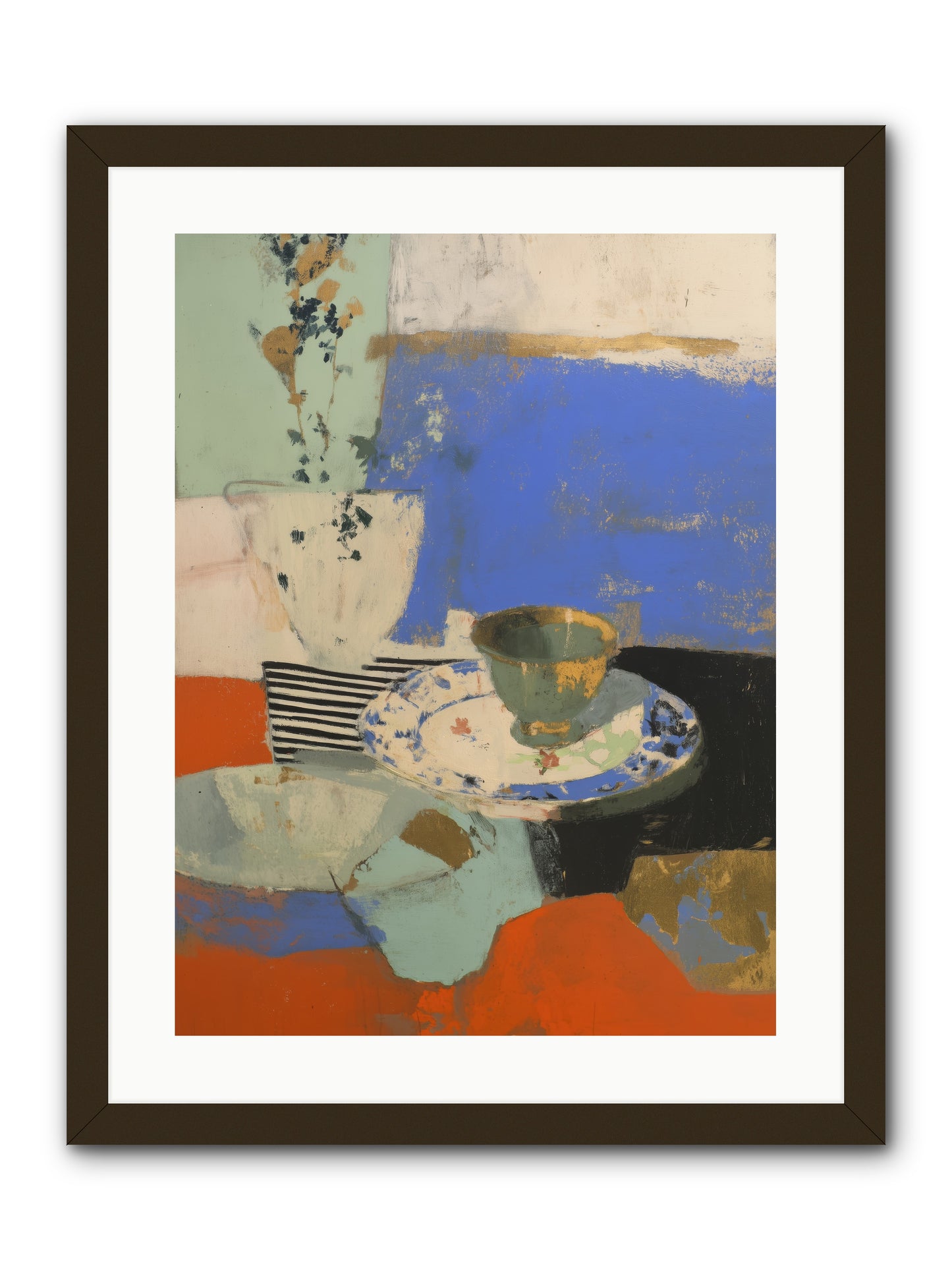 Cobalt Embers -- Framed Print - Black 18x24