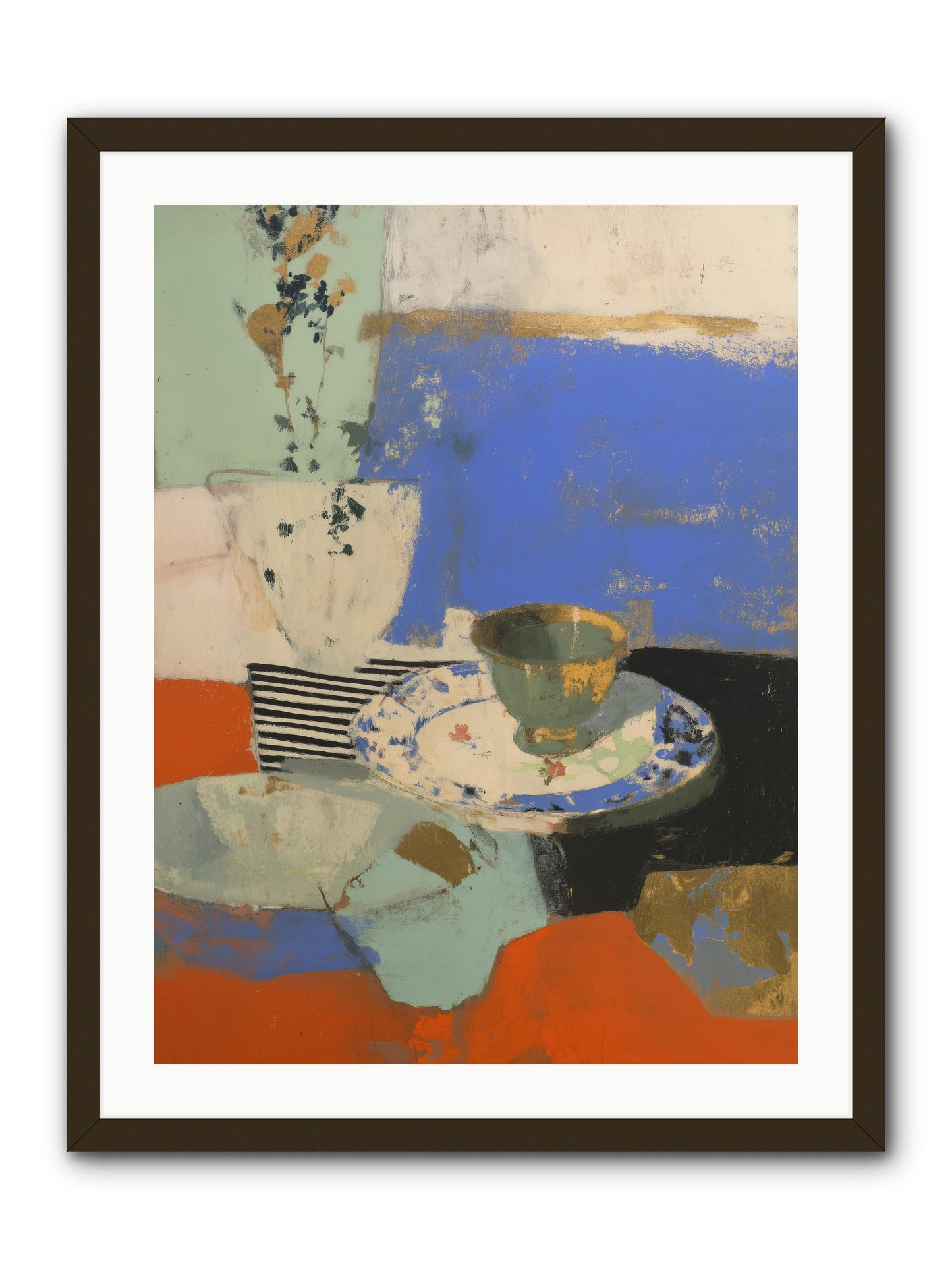 Cobalt Embers -- Framed Print - Black 24x32
