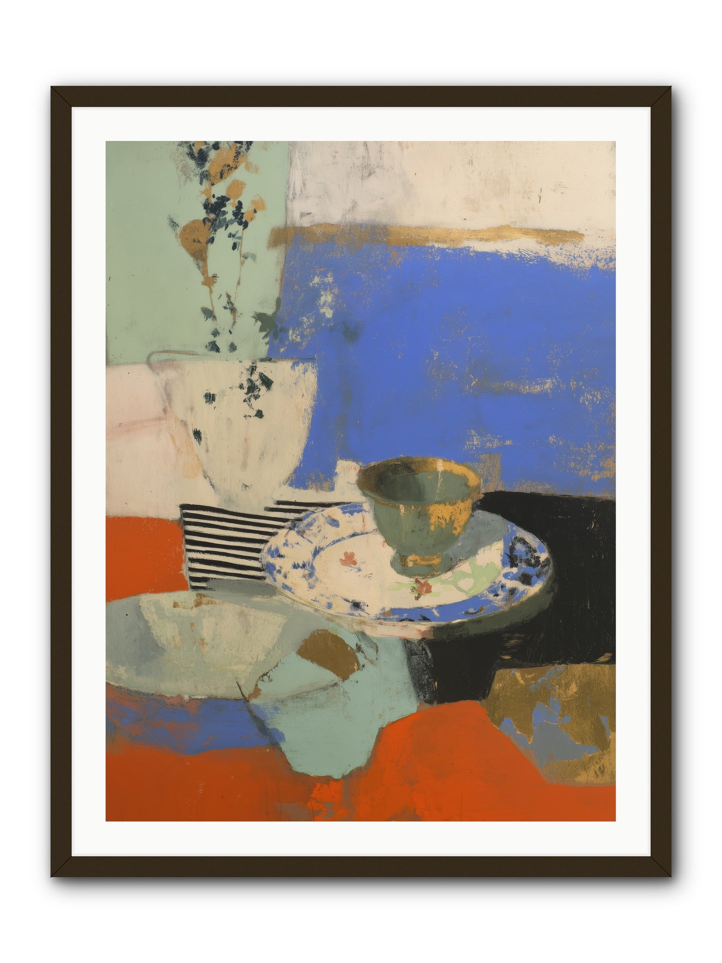 Cobalt Embers -- Framed Print - Black 30x40