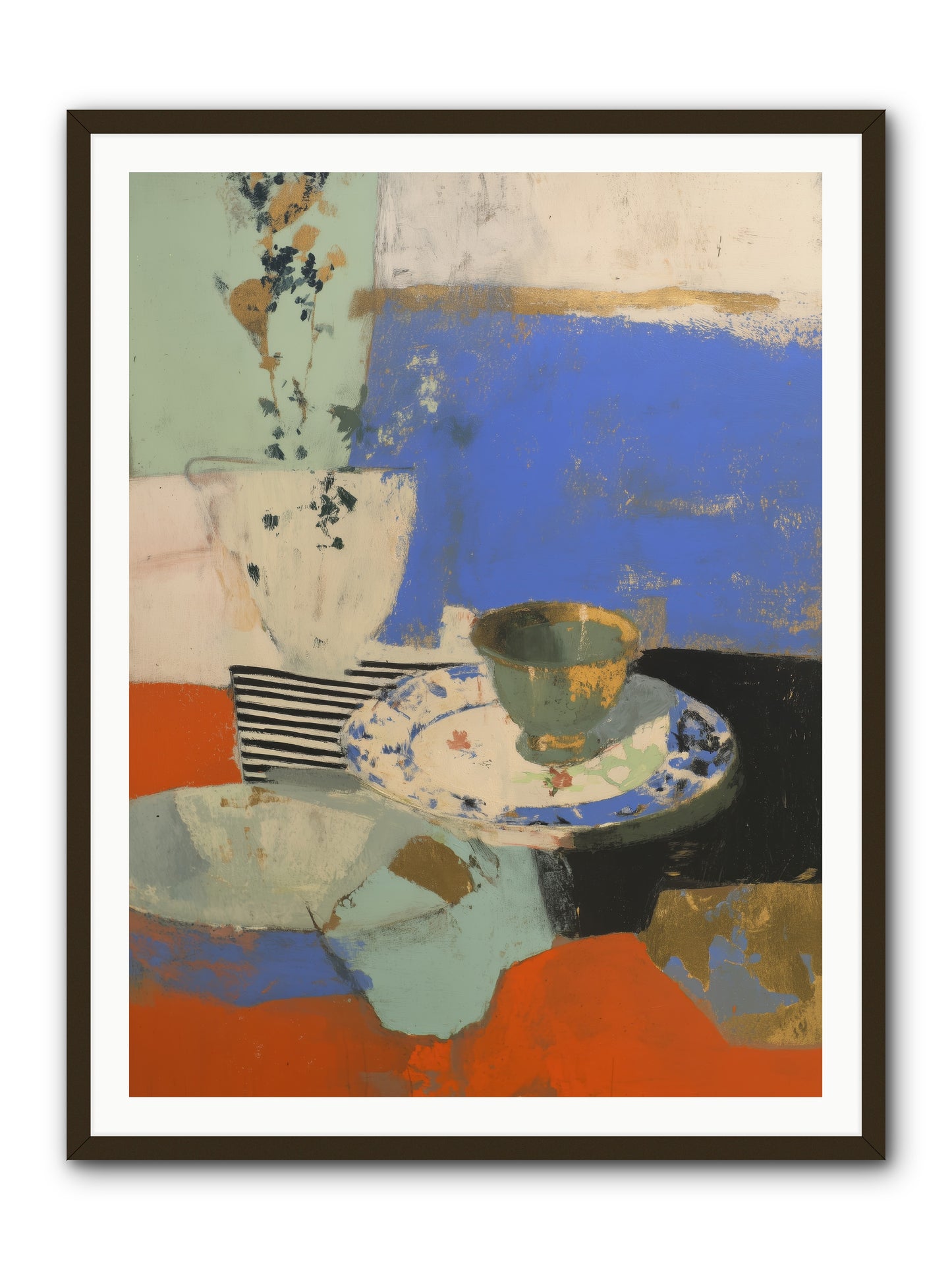 Cobalt Embers -- Framed Print - Black 36x48