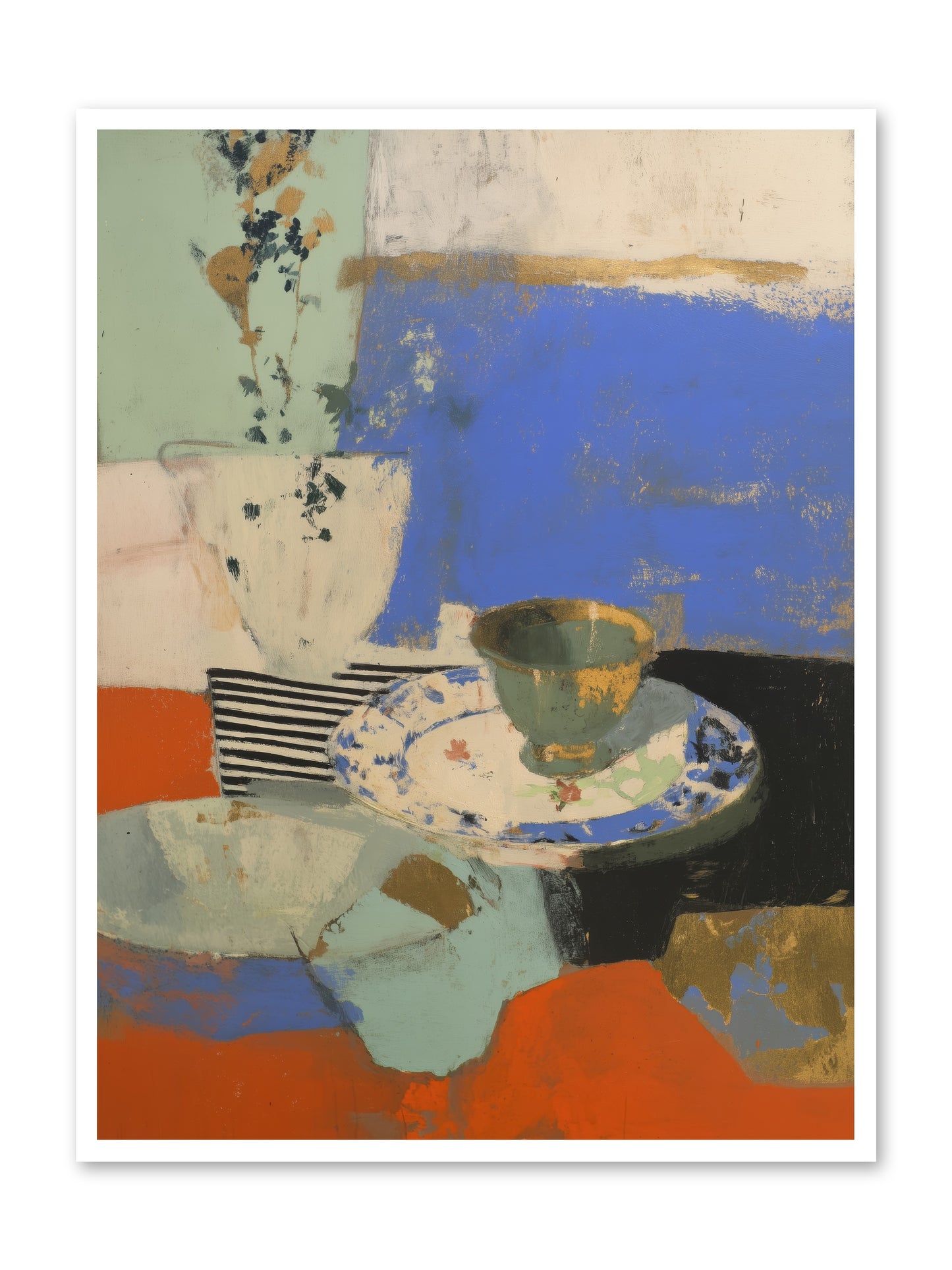 Cobalt Embers -- Loose Canvas Print 36x48
