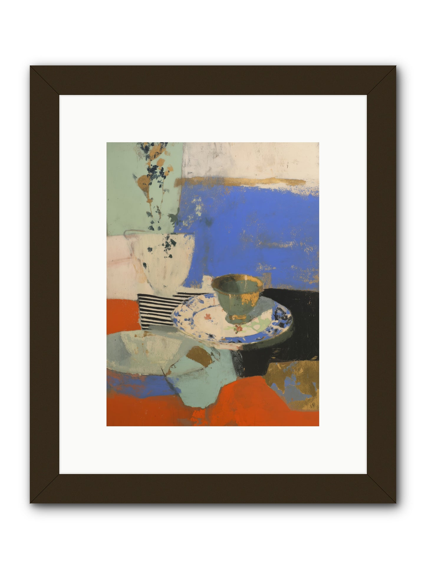 Cobalt Embers -- Framed Print - Black 9x12