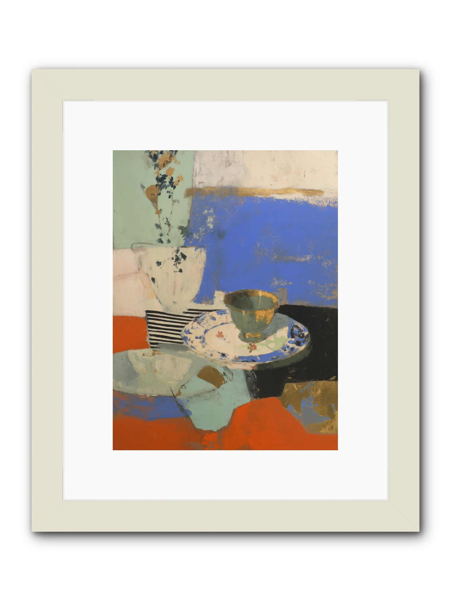 Cobalt Embers -- Framed Print - White 9x12
