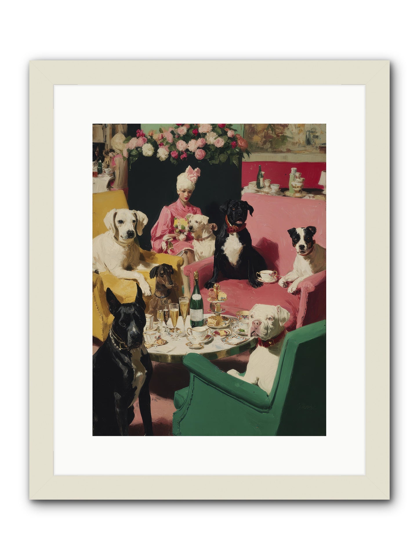 Cocktails & Compliments At Number Nine -- Framed Print - White 12x16