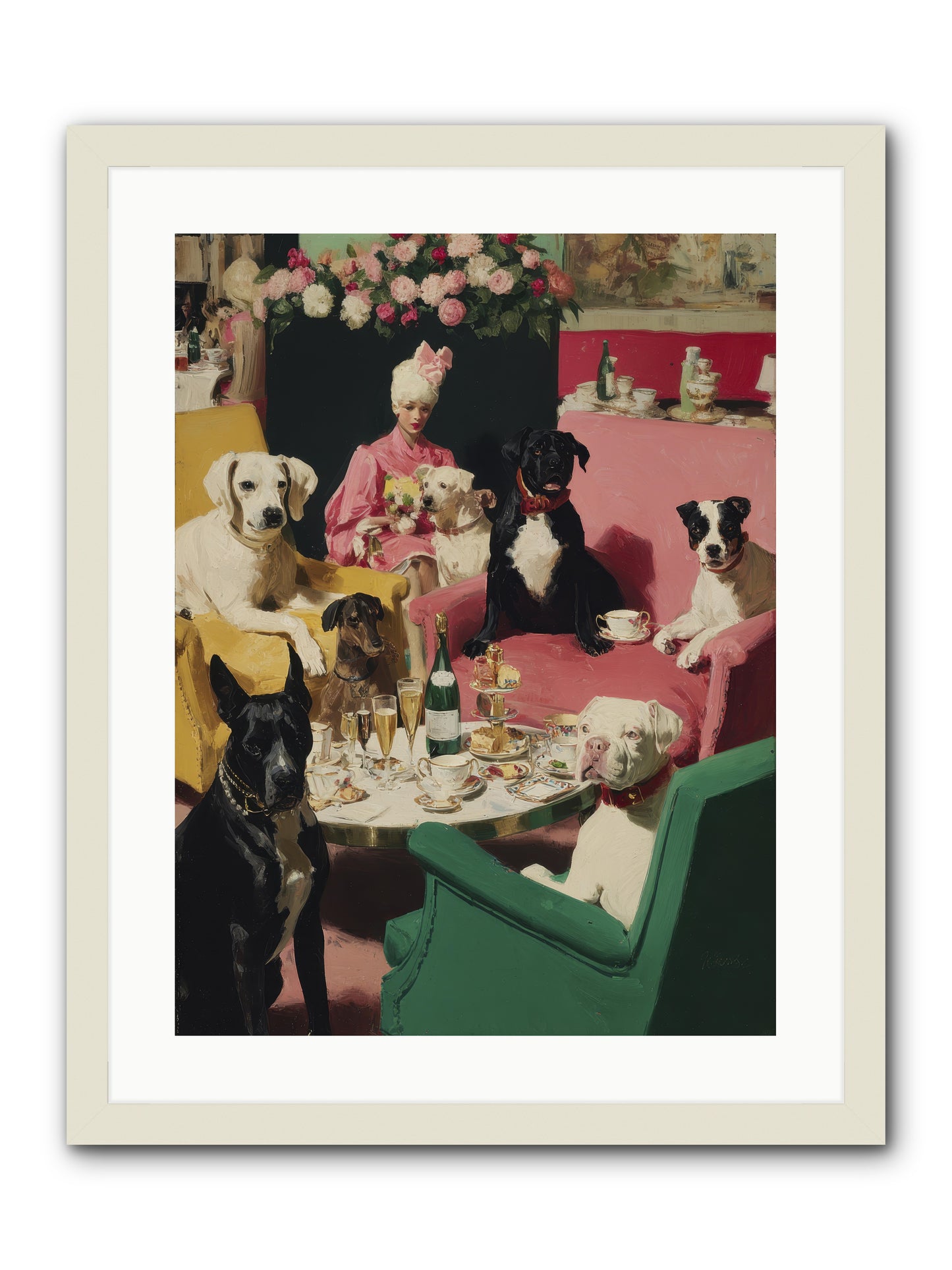 Cocktails & Compliments At Number Nine -- Framed Print - White 18x24