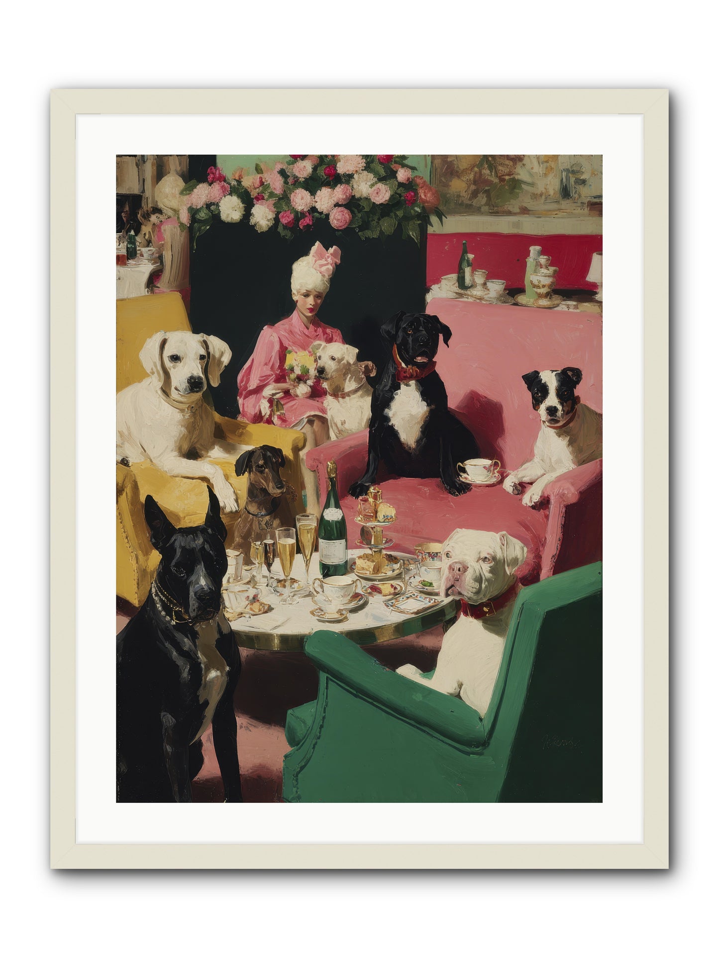 Cocktails & Compliments At Number Nine -- Framed Print - White 24x32