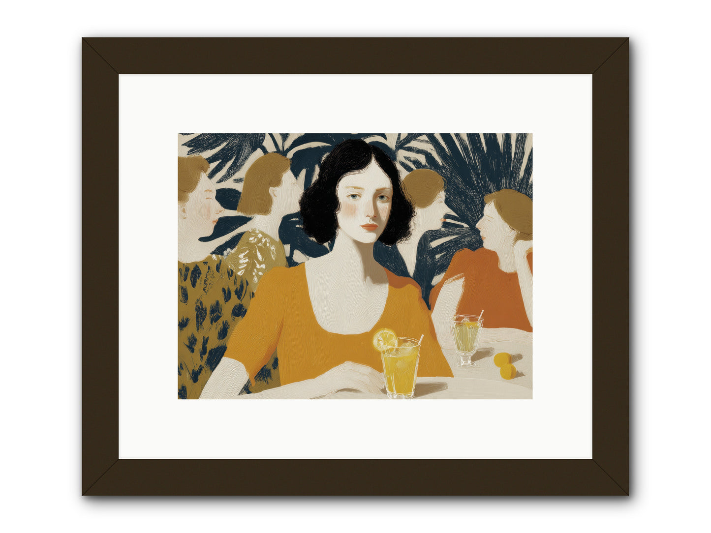 Cocktails in the Conservatory -- Framed Print - Black 12x9