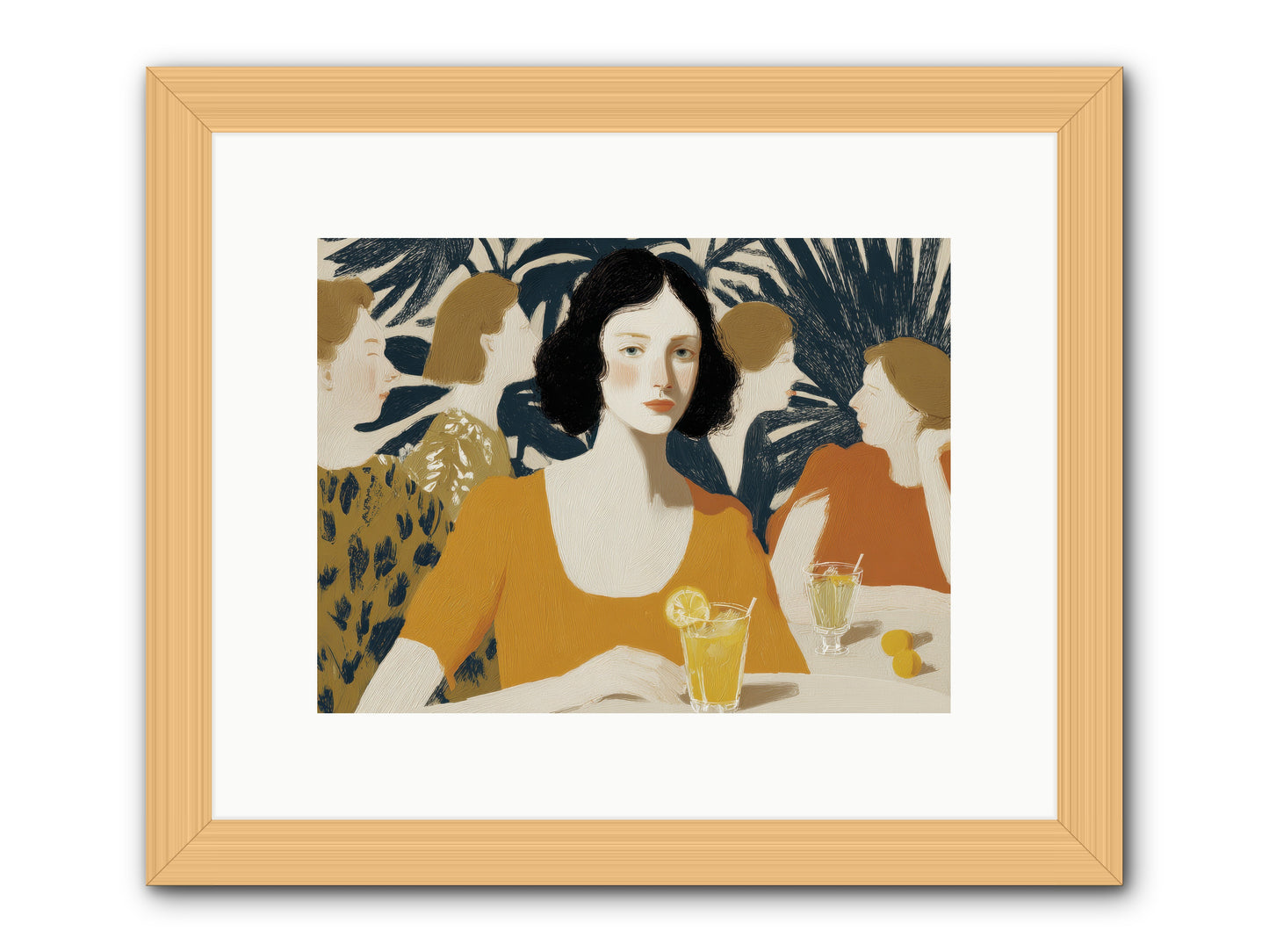 Cocktails in the Conservatory -- Framed Print - Natural 12x9