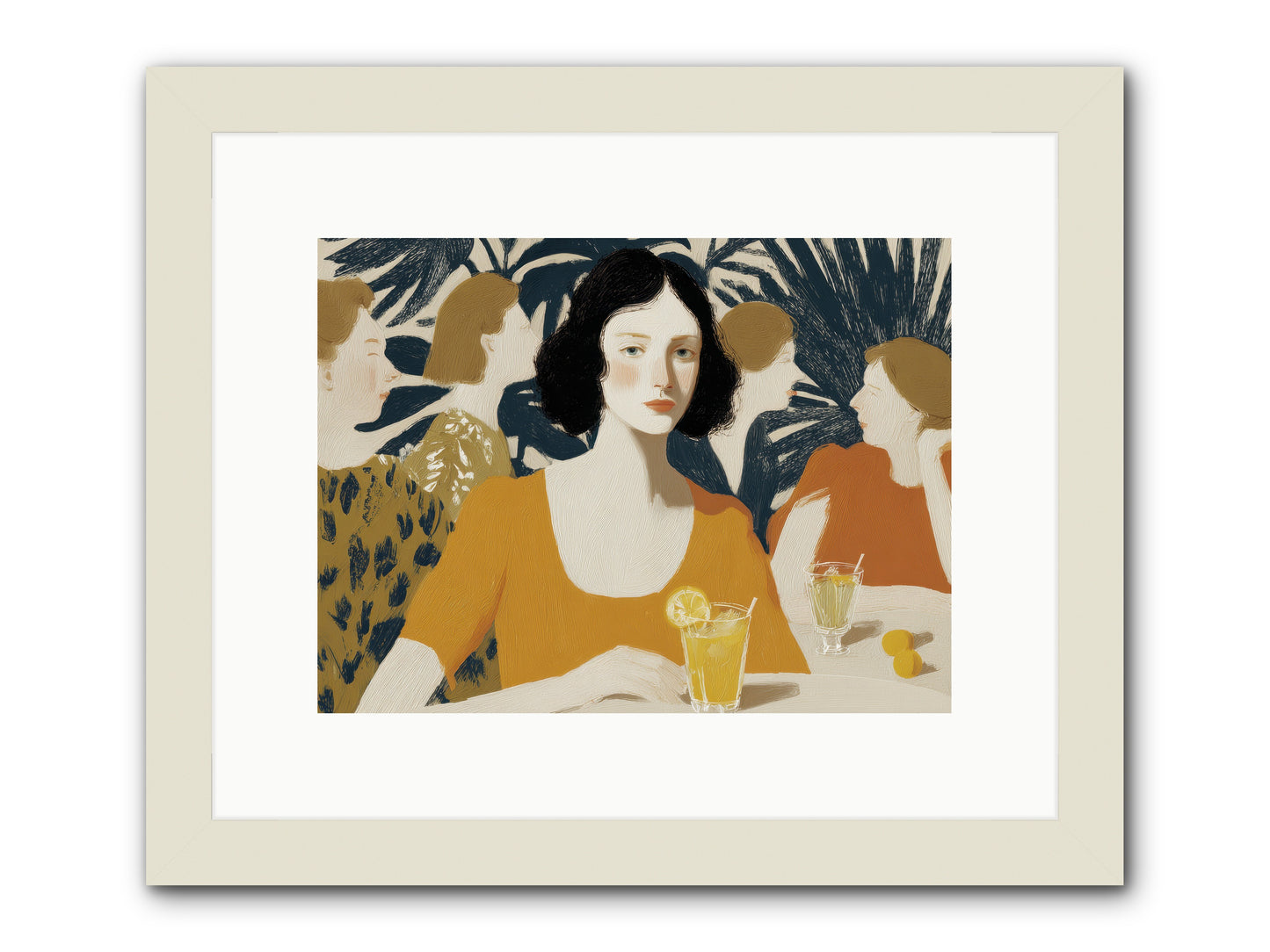 Cocktails in the Conservatory -- Framed Print - White 12x9